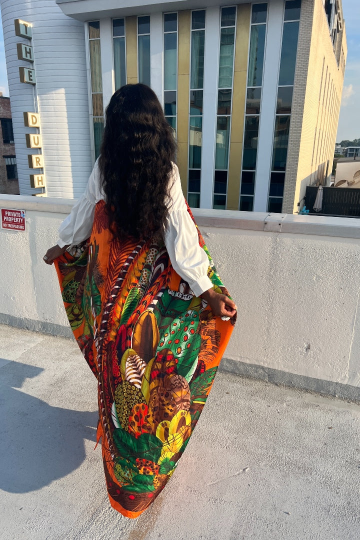 RESTOCKED Remix Shirt and Open Front Satin Kimono  - Orange Blend Ships 5/28