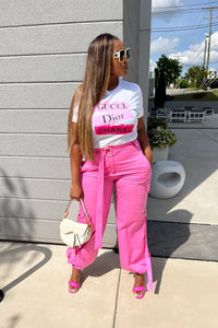 Pink Stretch Convertible Cargo Pants