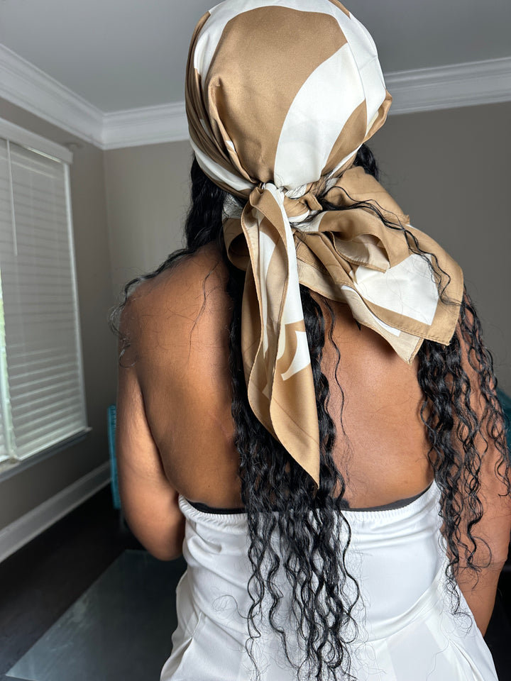 Summer Mood Scarf Taupe and White
