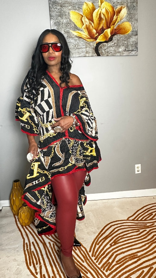 Stretch Faux Leather Leggings - Red S-XL