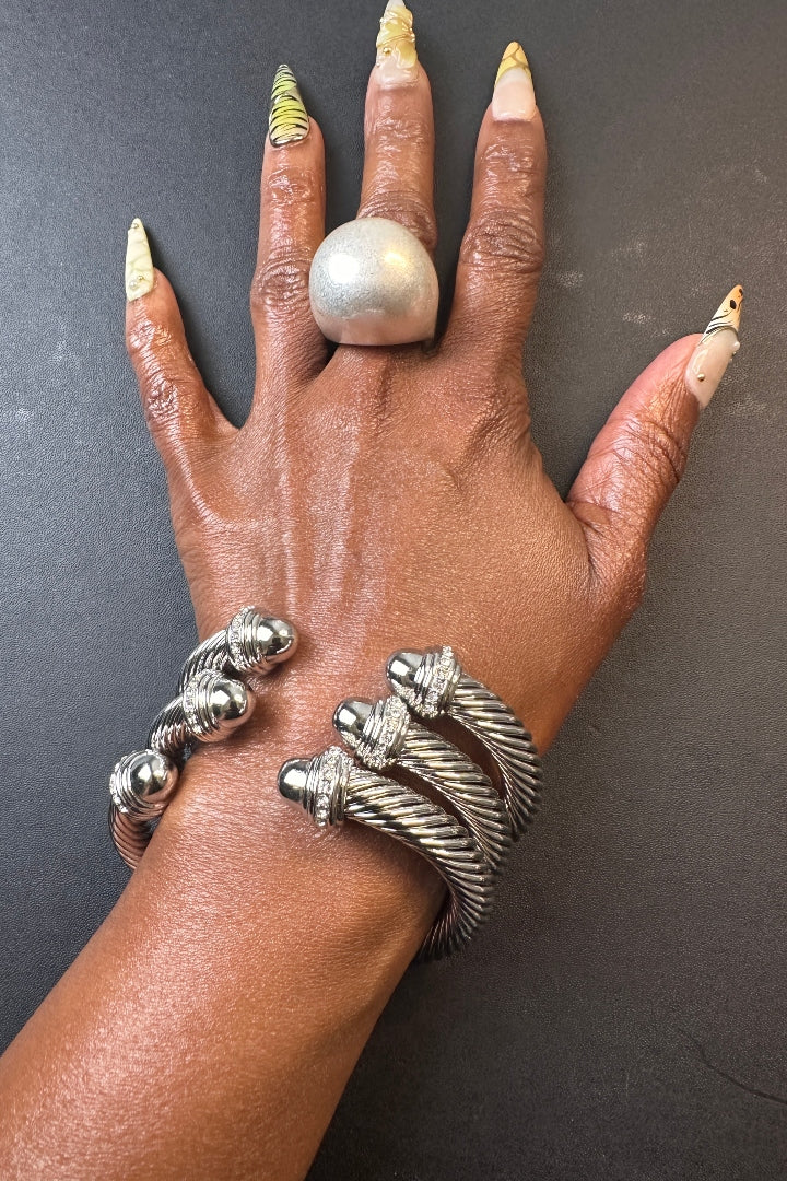 Faux Real Cable Bracelet - Silver