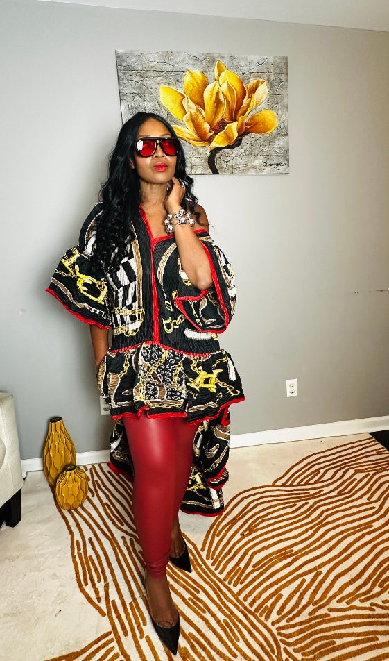 Stretch Faux Leather Leggings - Red S-XL