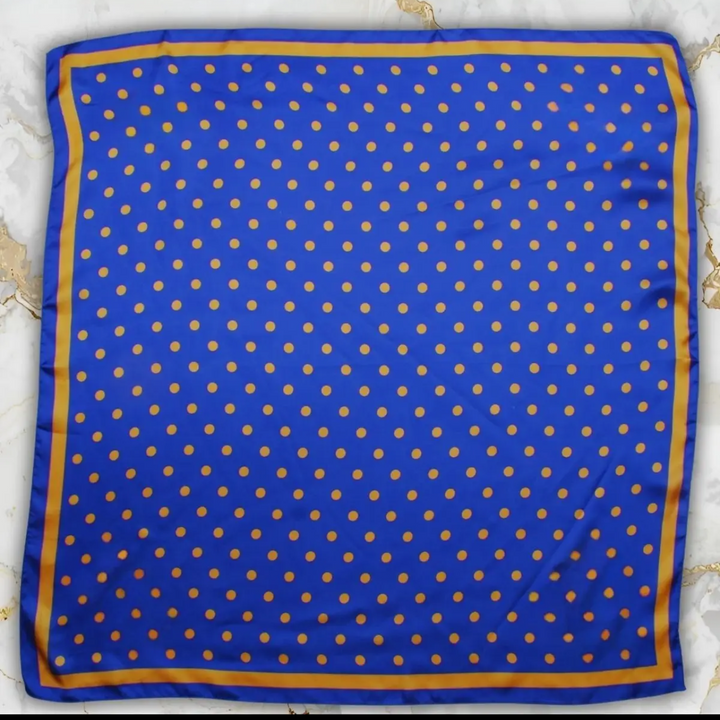 Blue and Yellow Polka Dot Scarf