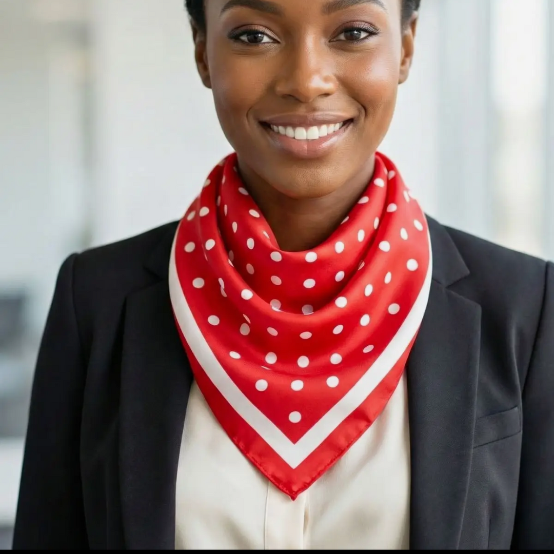 Red and White Polka Dot Scarf