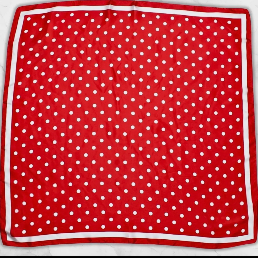 Red and White Polka Dot Scarf