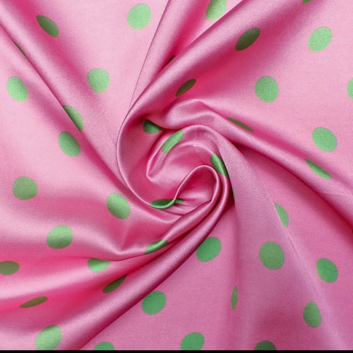 Pink and Green Polka Dot Scarf