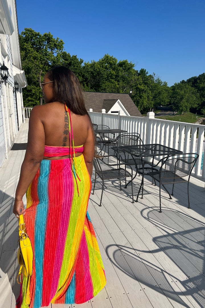 Colorful maxi dress plus cheap size