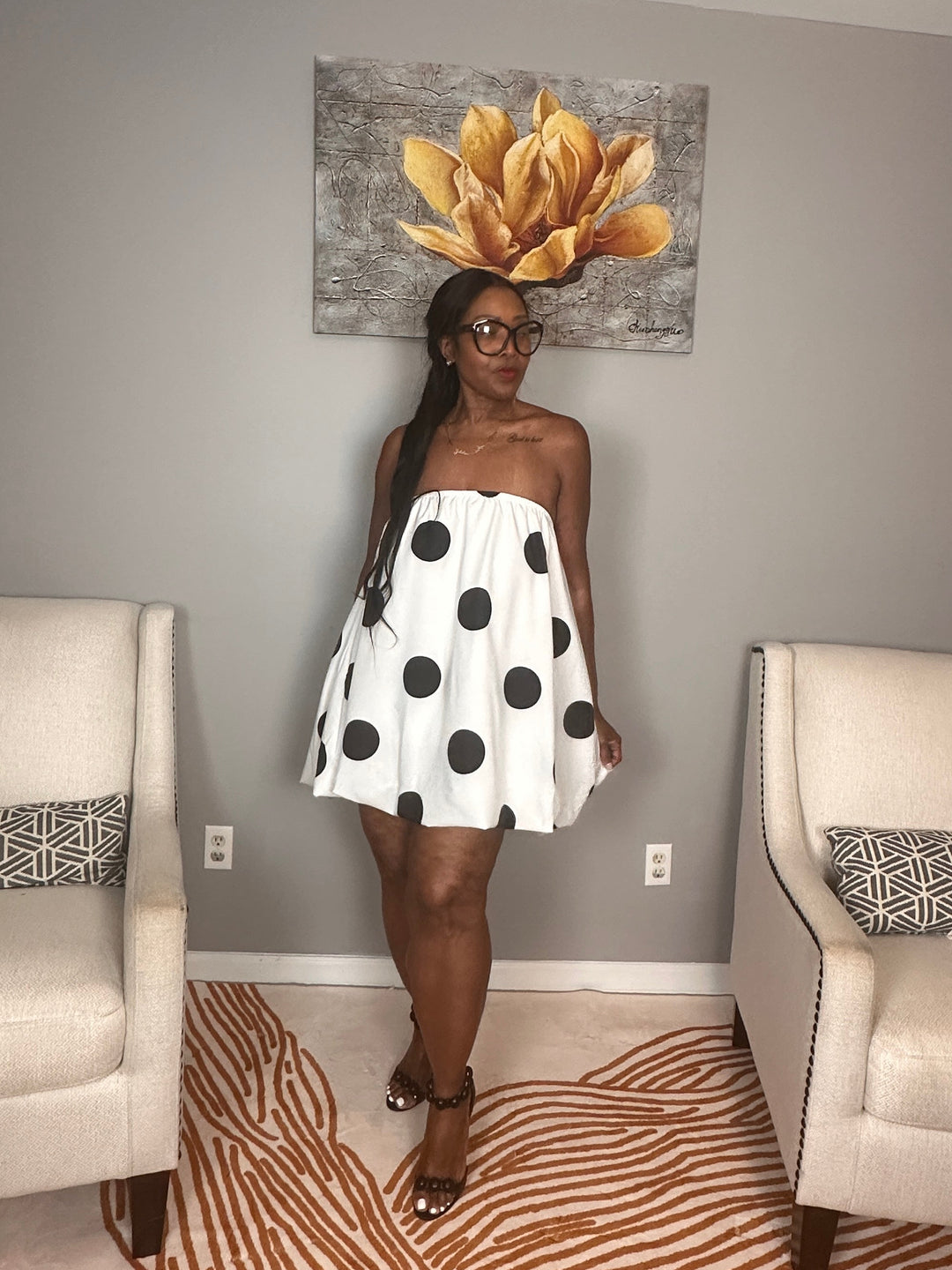 3 Way Trio Top/Dress/Skirt – Black & White Polka Dot