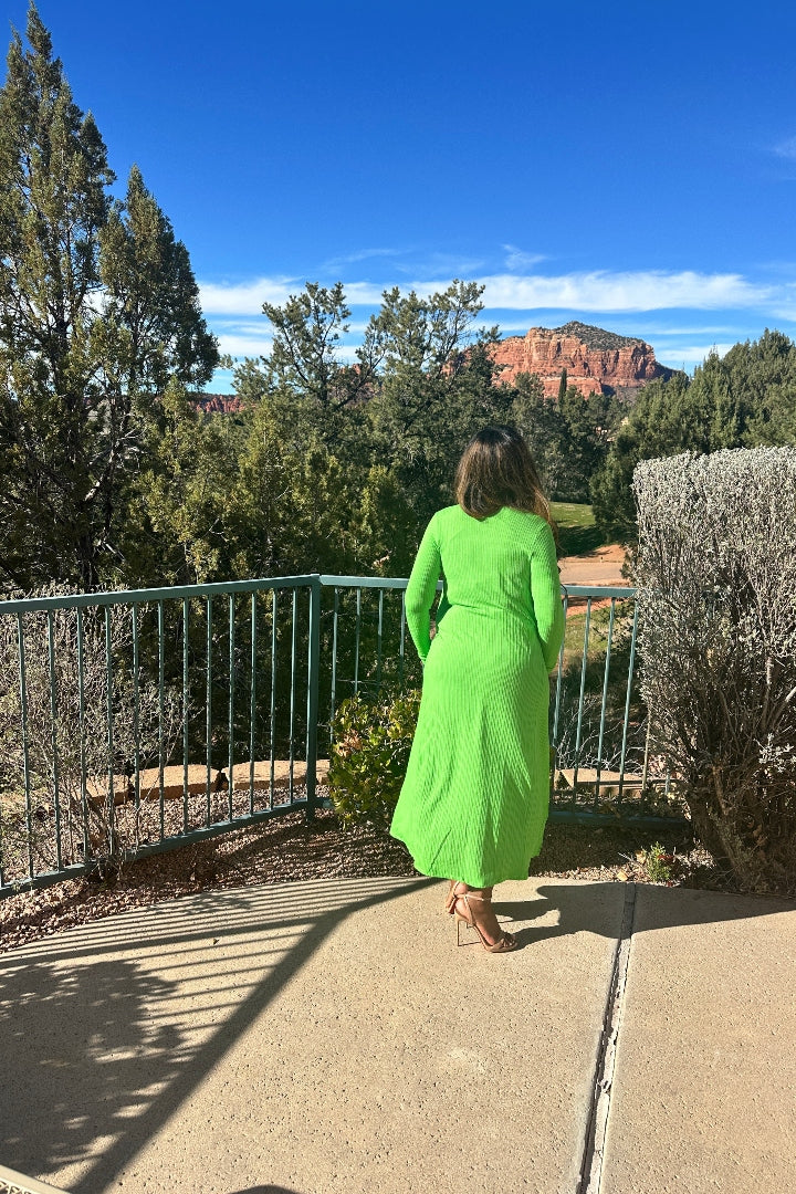 2 pc Spring Green duster skirt set