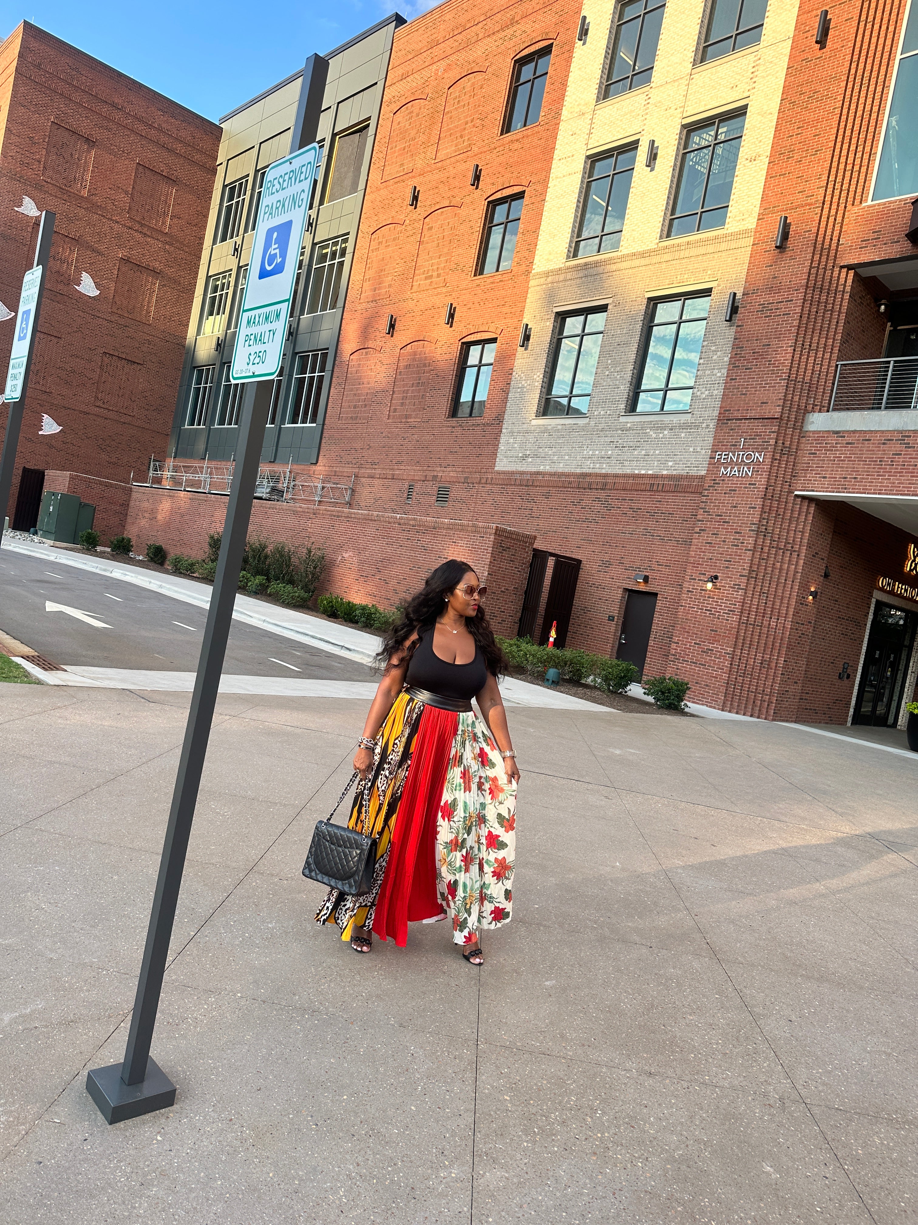 Avant Garde Full Length Print Maxi Skirt