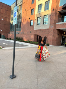 Avant Garde Full Length Print Maxi Skirt