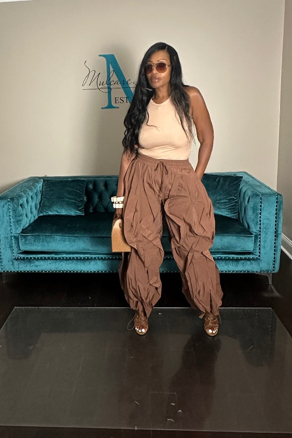 NEW All the Frills Cargo Pants - Chocolate Brown