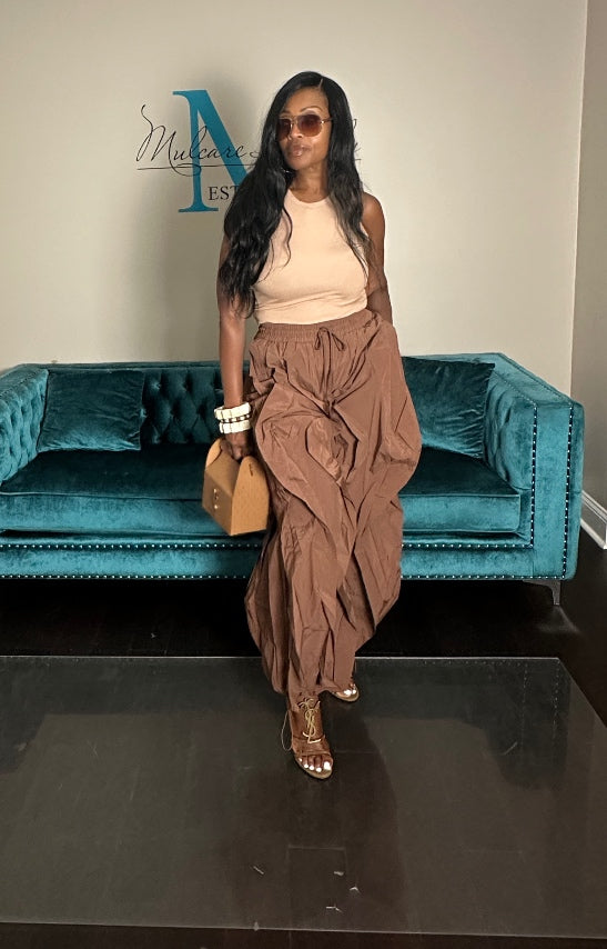 NEW All the Frills Cargo Pants - Chocolate Brown