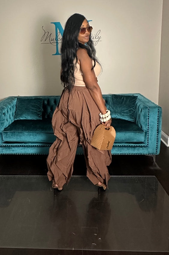 NEW All the Frills Cargo Pants - Chocolate Brown