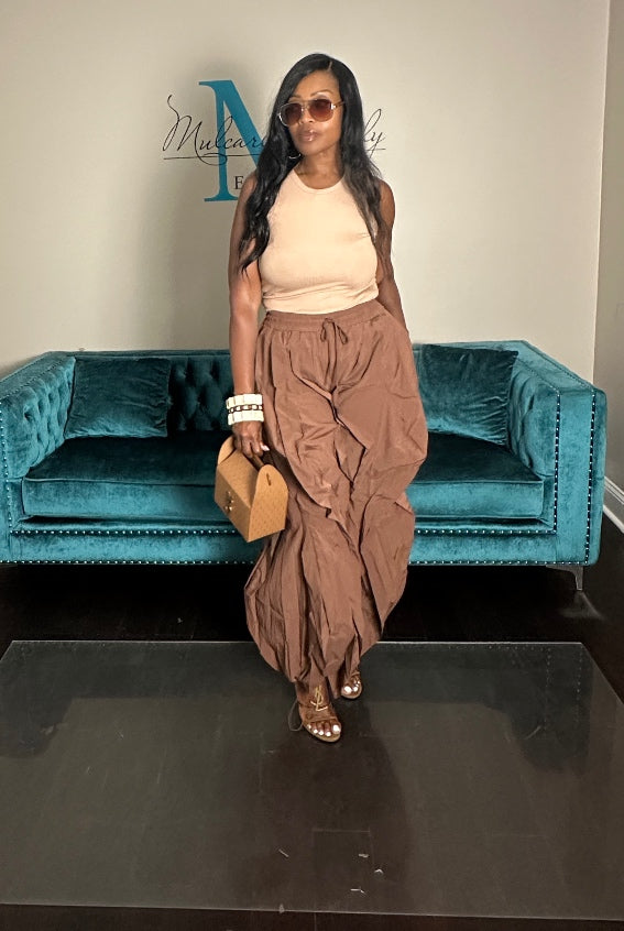 NEW All the Frills Cargo Pants - Chocolate Brown
