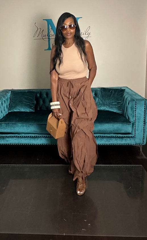 NEW All the Frills Cargo Pants - Chocolate Brown