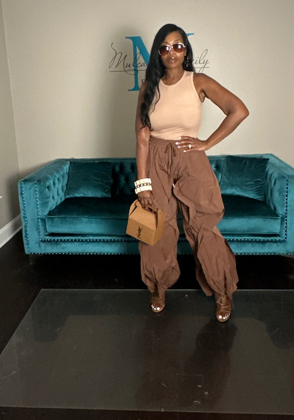 NEW All the Frills Cargo Pants - Chocolate Brown