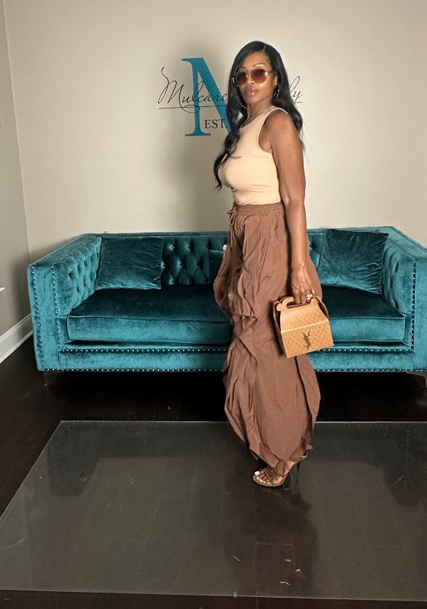 NEW All the Frills Cargo Pants - Chocolate Brown