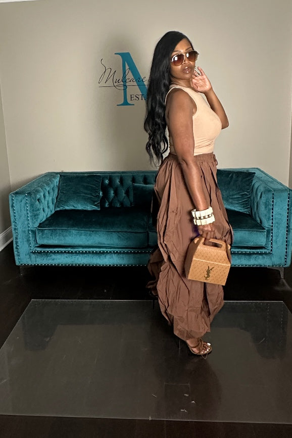NEW All the Frills Cargo Pants - Chocolate Brown
