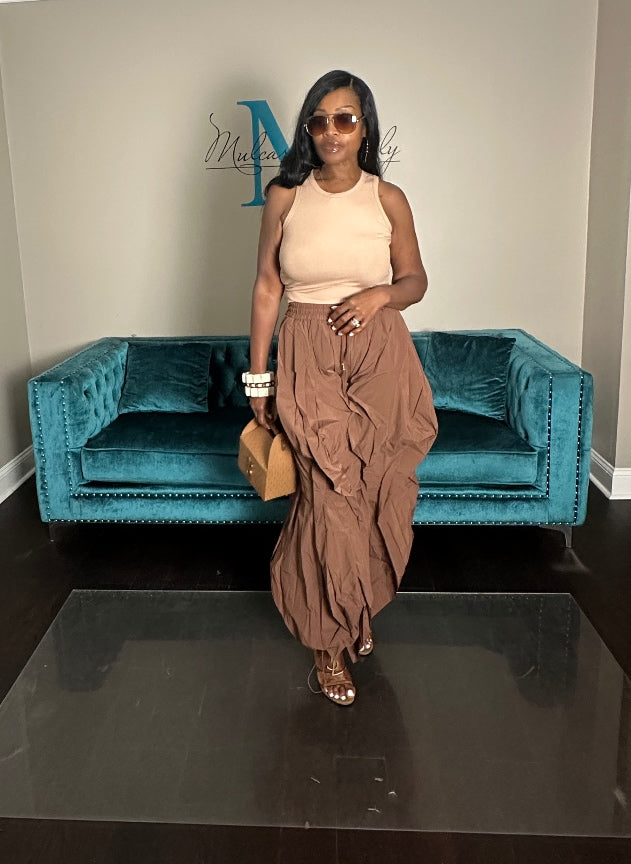 NEW All the Frills Cargo Pants - Chocolate Brown