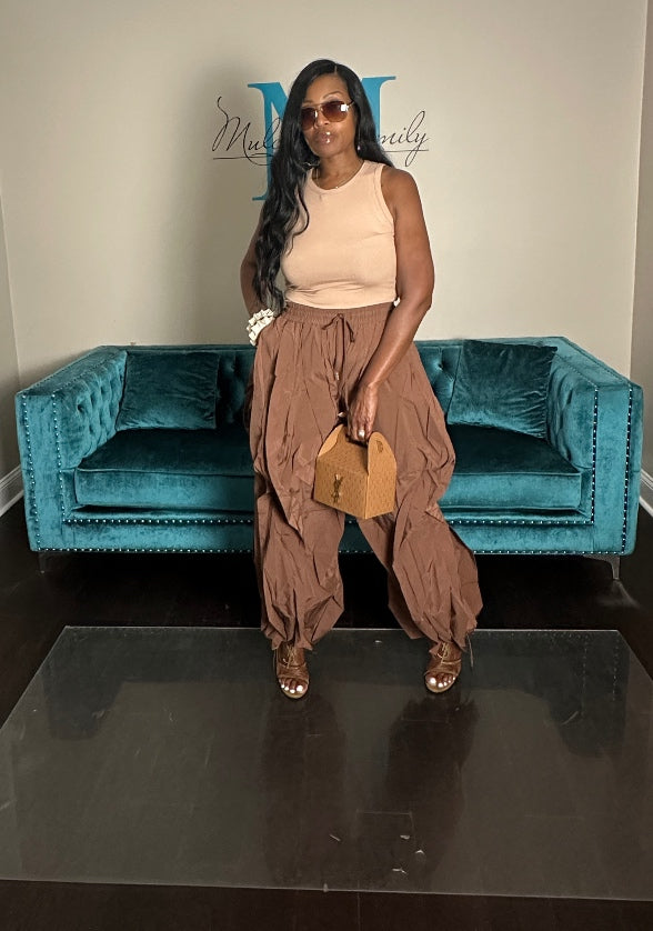 NEW All the Frills Cargo Pants - Chocolate Brown