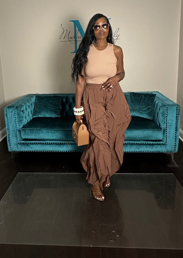 NEW All the Frills Cargo Pants - Chocolate Brown