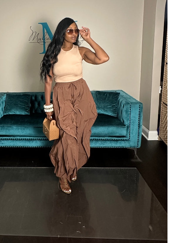 NEW All the Frills Cargo Pants - Chocolate Brown