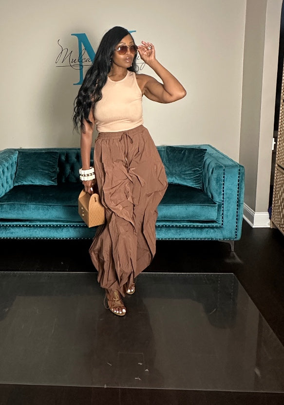 NEW All the Frills Cargo Pants - Chocolate Brown