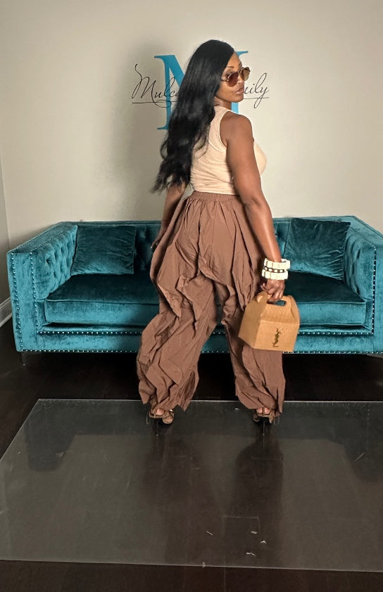 NEW All the Frills Cargo Pants - Chocolate Brown