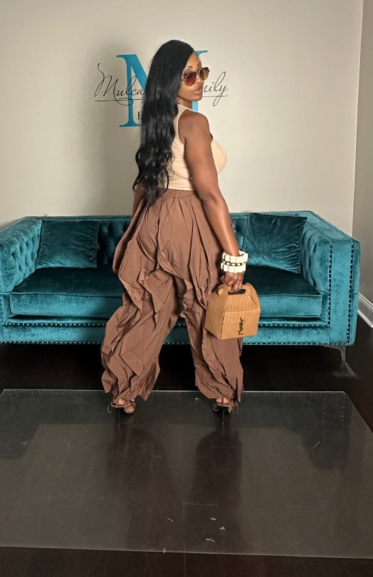 NEW All the Frills Cargo Pants - Chocolate Brown