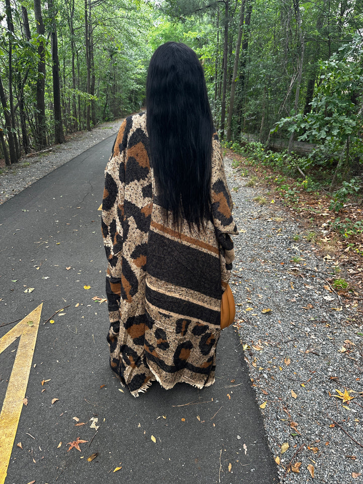 Winter Fashion Leopard Print Kimono Coat Ships 9/21