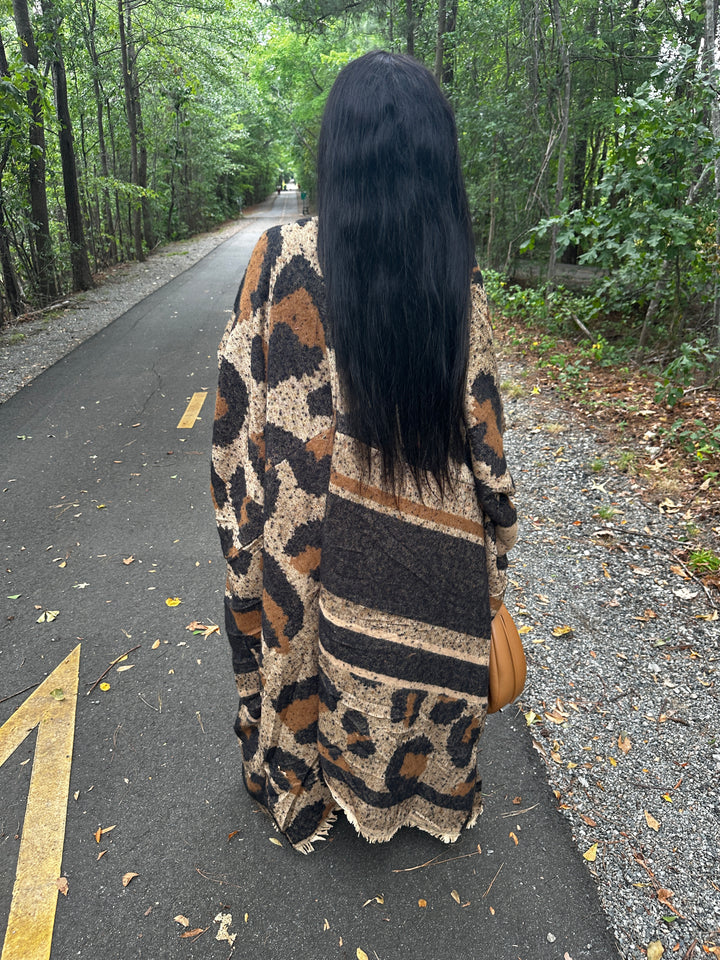 Winter Fashion Leopard Print Kimono Coat Ships 9/21