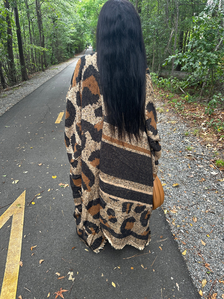 Winter Fashion Leopard Print Kimono Coat Ships 9/21