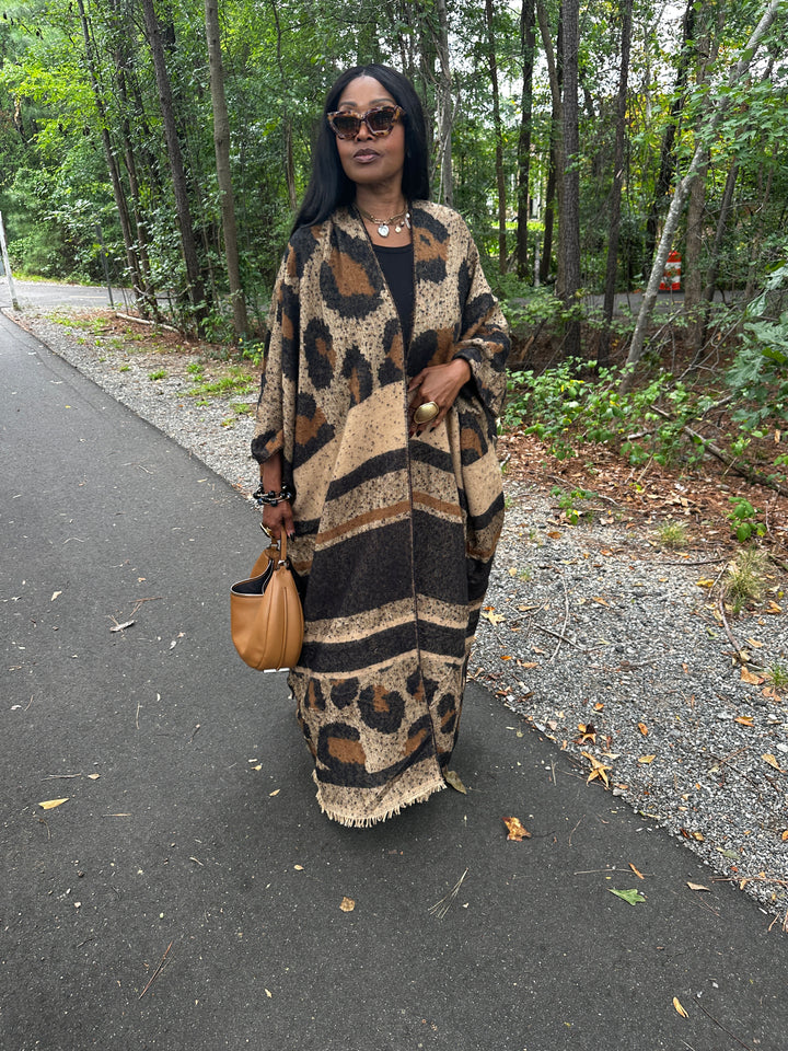 Winter Fashion Leopard Print Kimono Coat Ships 9/21