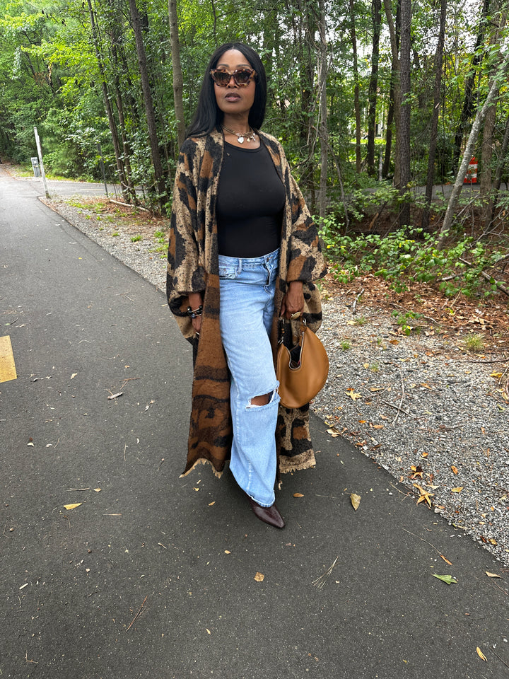 Winter Fashion Leopard Print Kimono Coat Ships 9/21