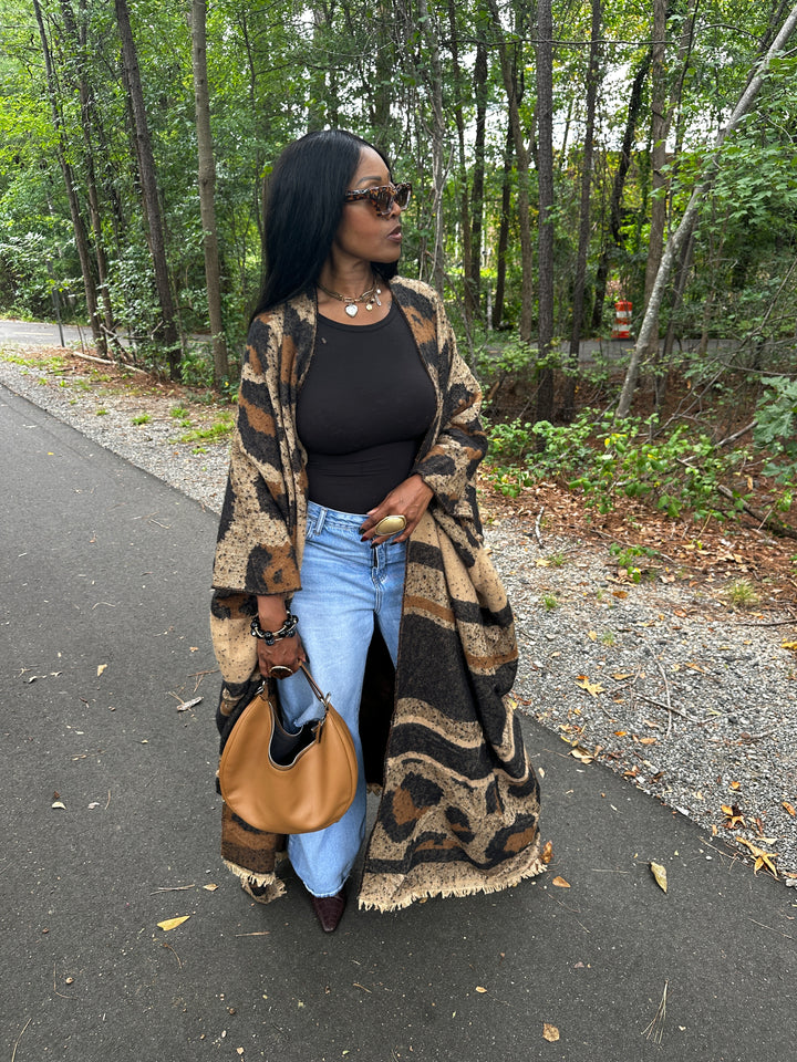 Winter Fashion Leopard Print Kimono Coat Ships 9/21