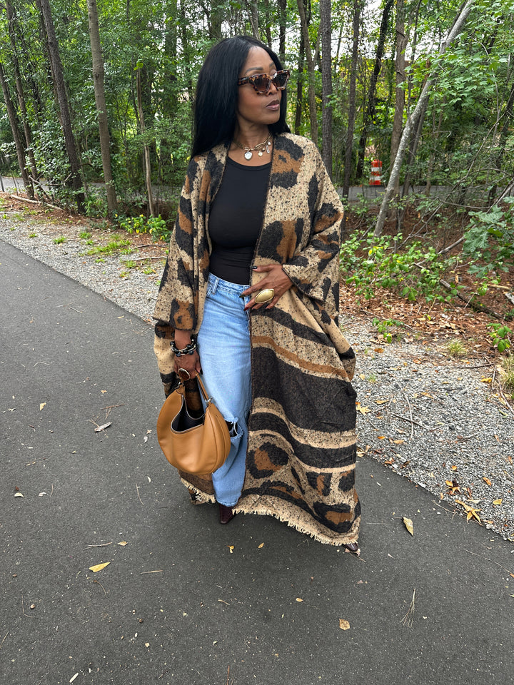 Winter Fashion Leopard Print Kimono Coat Ships 9/21