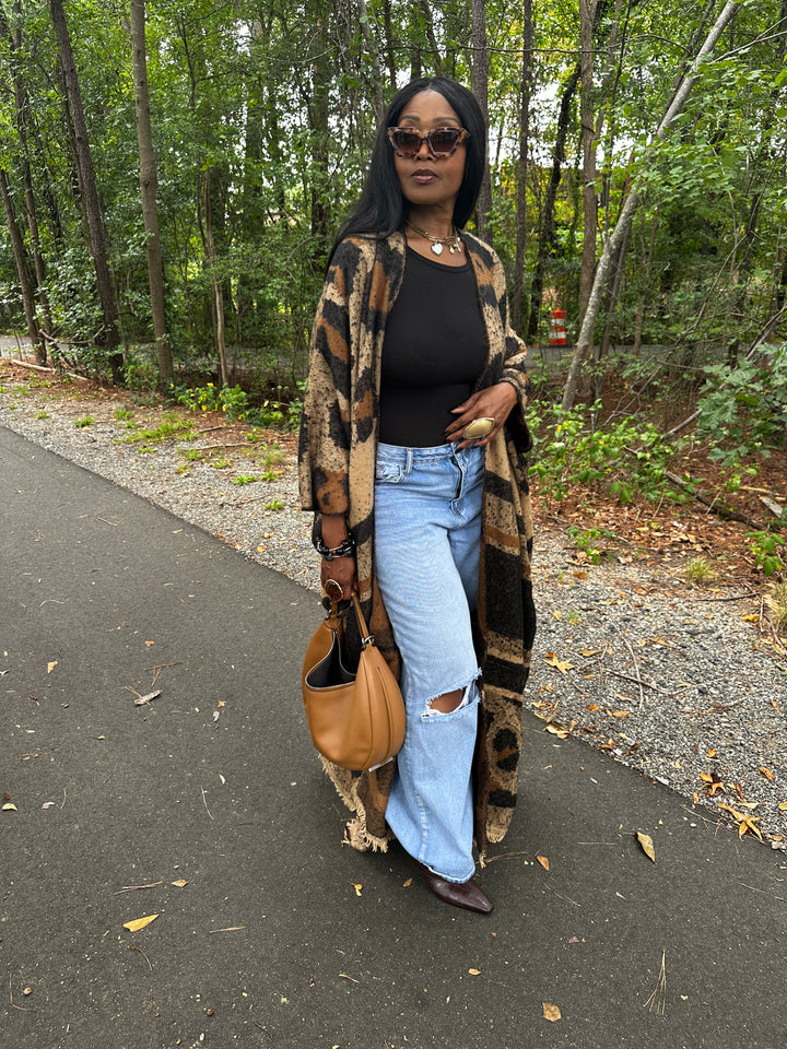 Winter Fashion Leopard Print Kimono Coat Ships 9/21