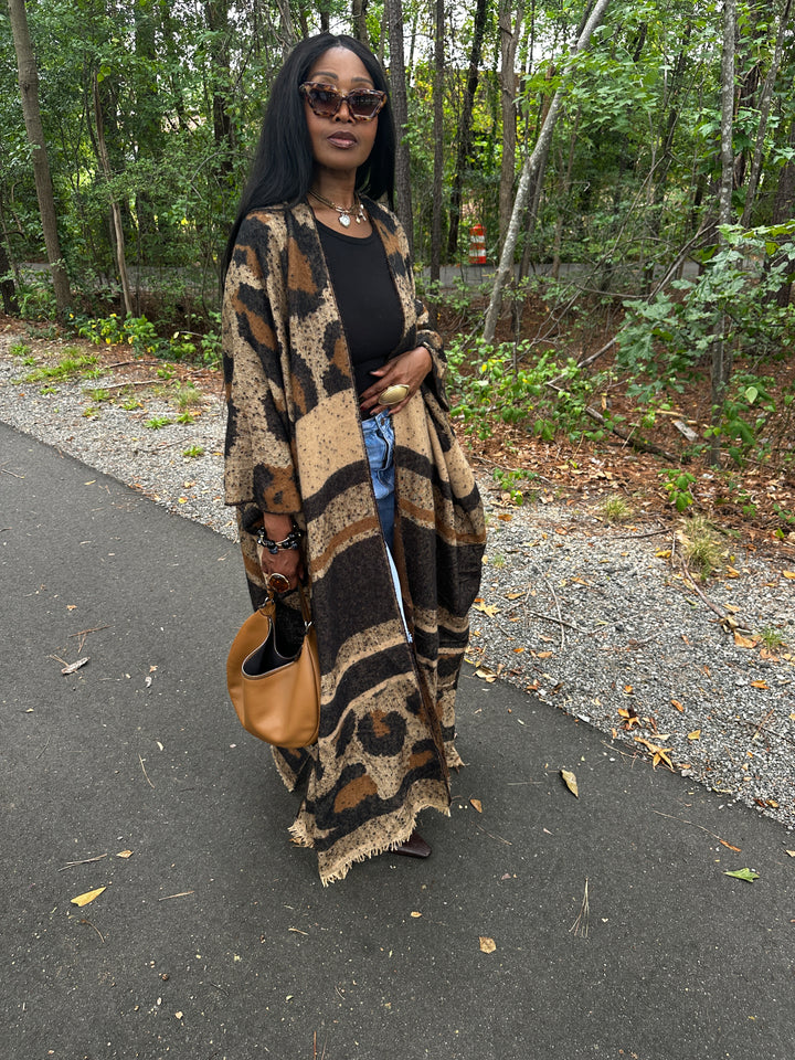 Winter Fashion Leopard Print Kimono Coat Ships 9/21