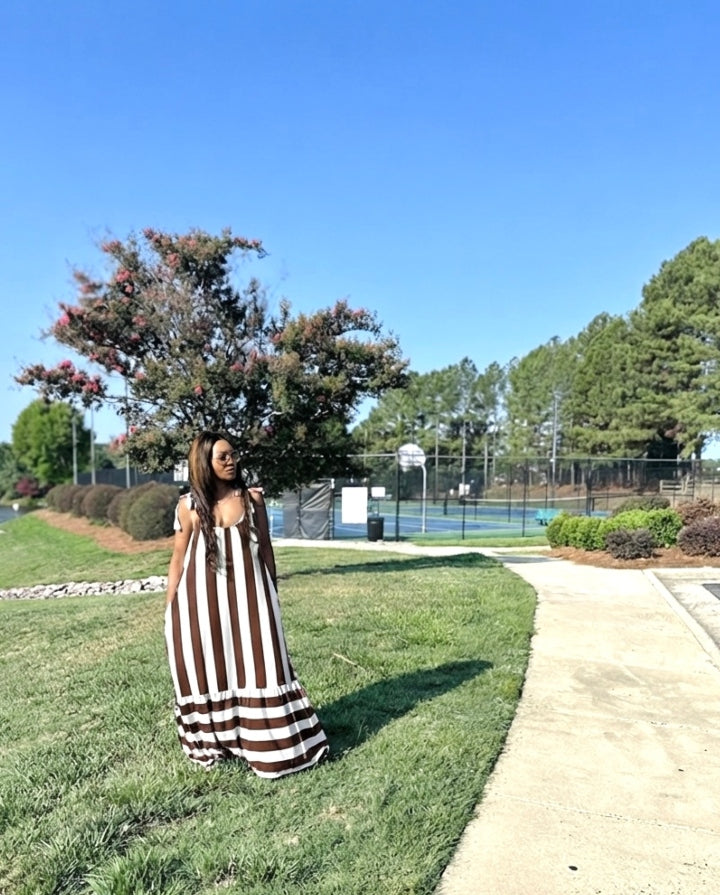 Beauty In Stripes Maxi Dress with Pockets