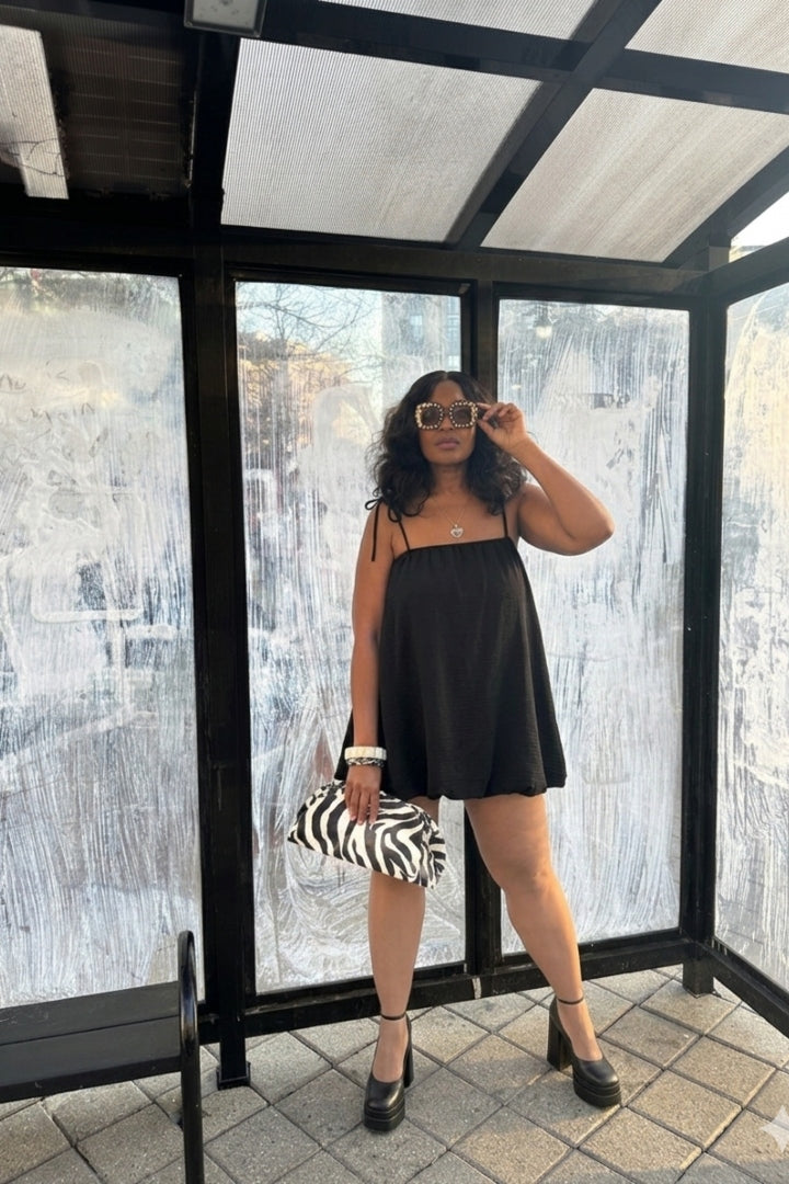 black and cream bubble dress ASOS Design - Ribbed Sleeveless Bubble Hem Mini Dress - Women - Cotton/Spandex - 10 US