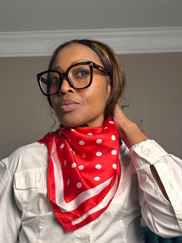 Red and White Polka Dot Scarf
