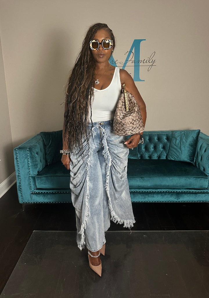 It's All In The Drapes Denim Overlay Jeans