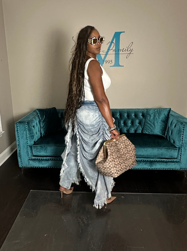 It's All In The Drapes Denim Overlay Jeans