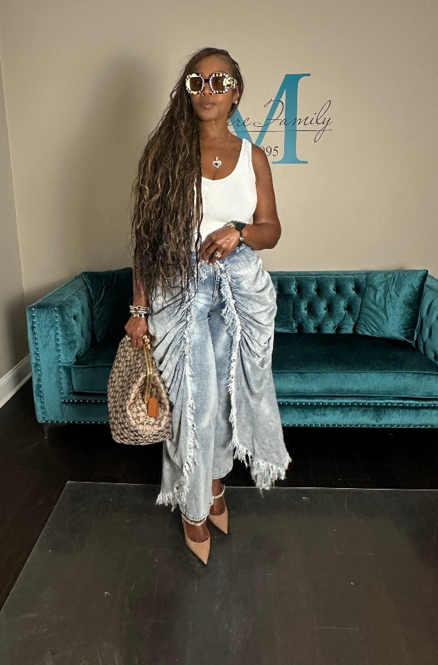 It's All In The Drapes Denim Overlay Jeans