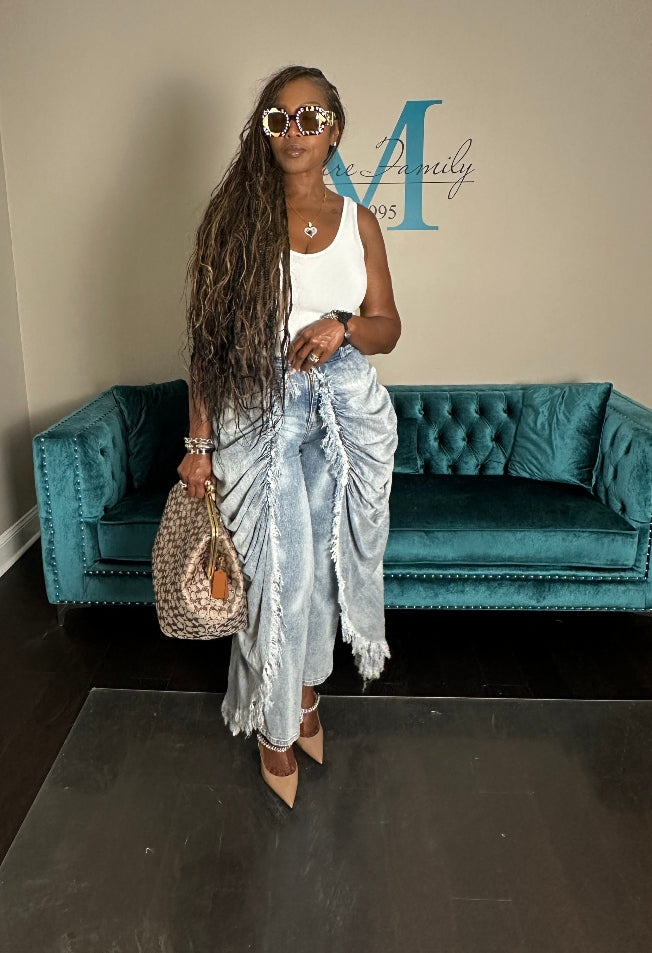 It's All In The Drapes Denim Overlay Jeans