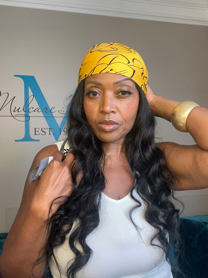 Summer Mood Scarf - Black White Yellow Blend