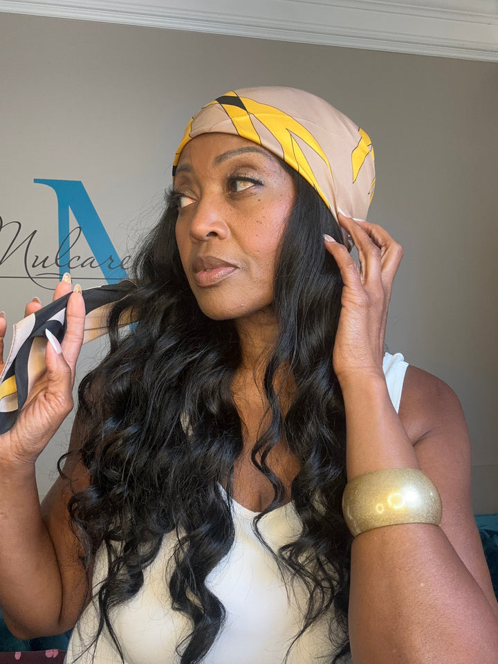 Summer Mood Scarf - Black Tan Yellow Blend