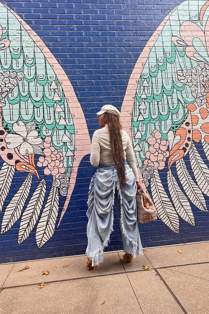 It's All In The Drapes Denim Overlay Jeans