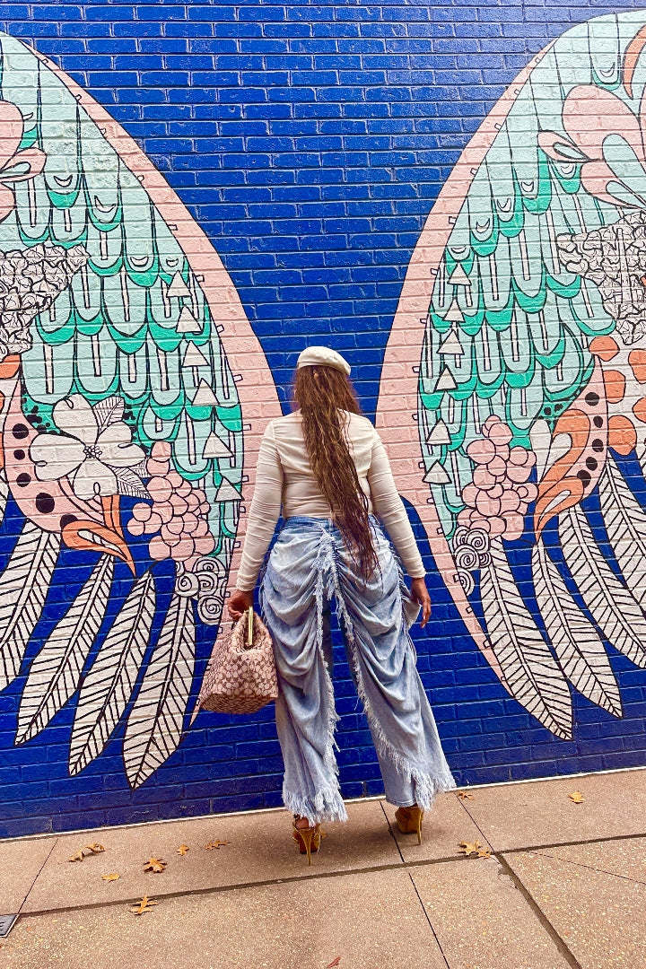 It's All In The Drapes Denim Overlay Jeans